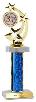 13" 3rd Place Star Spinner Double Marble Trophy