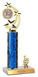 13" 3rd Place Star Spinner Trim Trophy