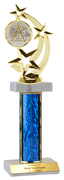 13" Math Star Spinner Double Marble Trophy