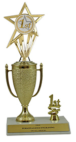 1 1/2" Wide x 3 1/2" Tall 1st Place Gold Plastic Trophy Topper 