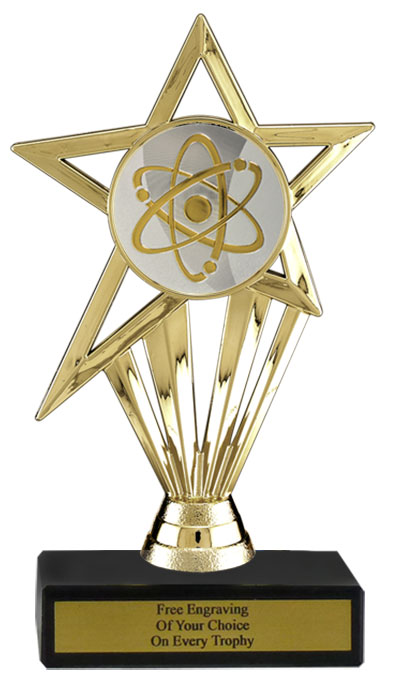 6" Science Economy Trophy with Black Marble base