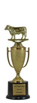 10" Steer Cup Pedestal Trophy