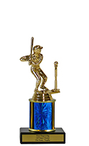 8" T Ball Economy Trophy with Black Marble base