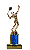 8" Tennis Economy Trophy with Black Marble base