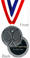 Antique Silver Engraved Tennis Medal