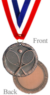Antiqued Bronze Tennis Medal