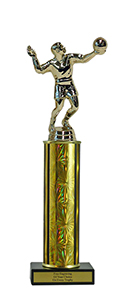 12" Volleyball Economy Trophy with Black Marble