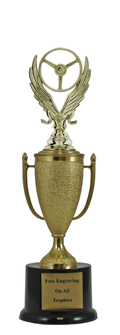 12" Winged Wheel Cup Pedestal Trophy
