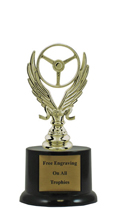 7" Pedestal Winged Wheel Trophy