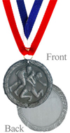 Antique Silver Wrestling Medal