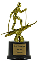 7" Pedestal Cross Country Skiing Trophy